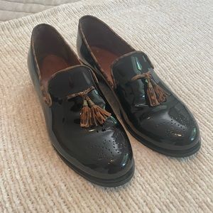 Girotti Black Tassel Flat Shoes, Size 40-41